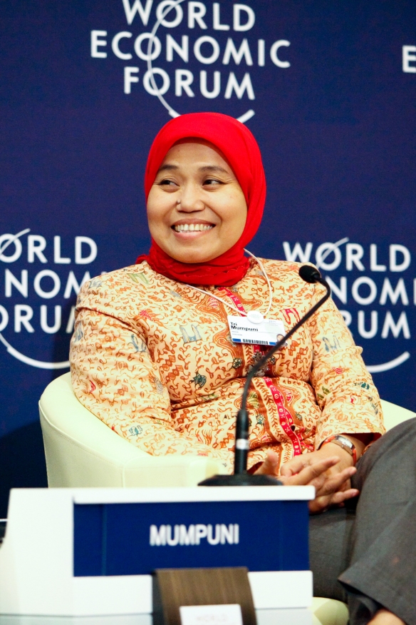 Woman working in the World Economic Forum